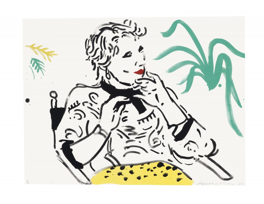Hockney Celia with Green Plant