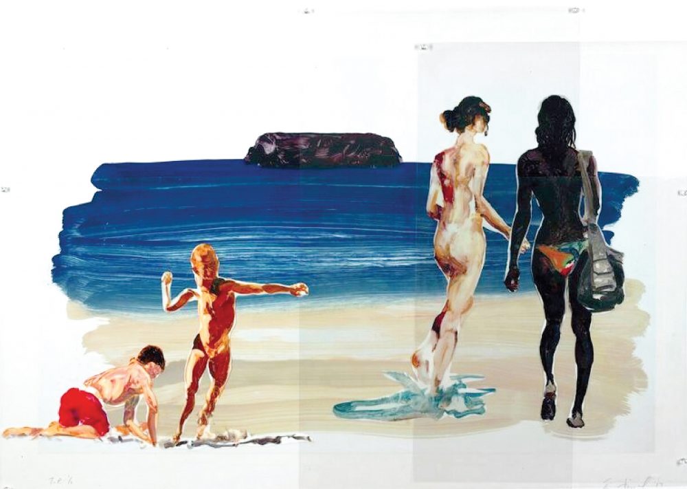 Girls Walking Boy Throwing Stone_Mockup