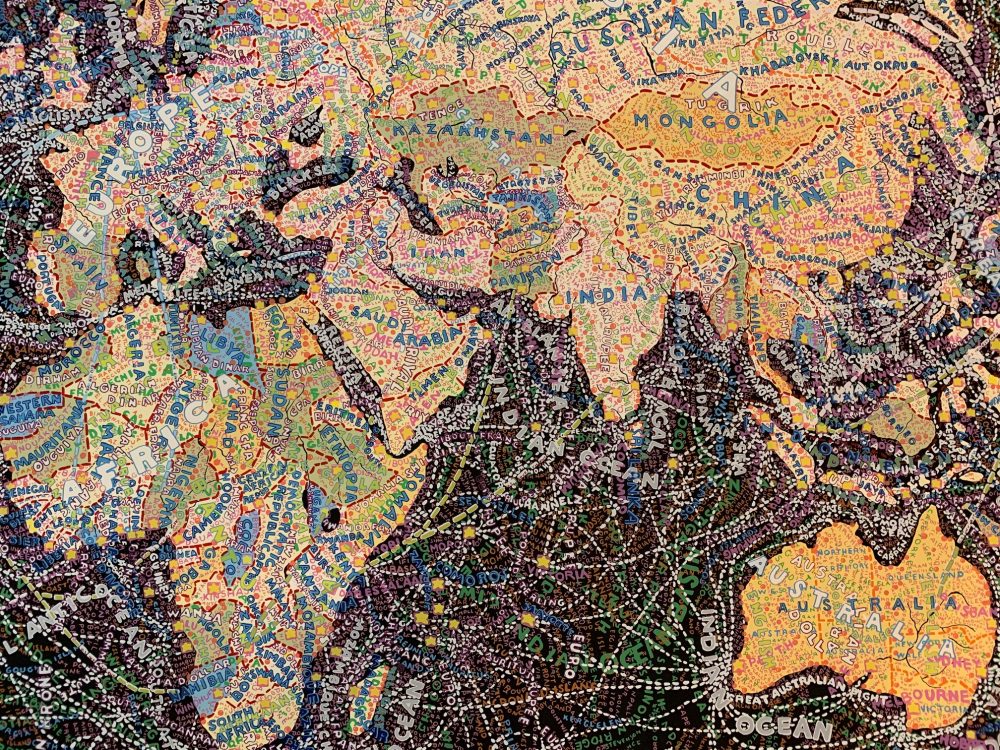 Paula Scher All Over The Map Sims Reed Gallery   World 2 1000x750 