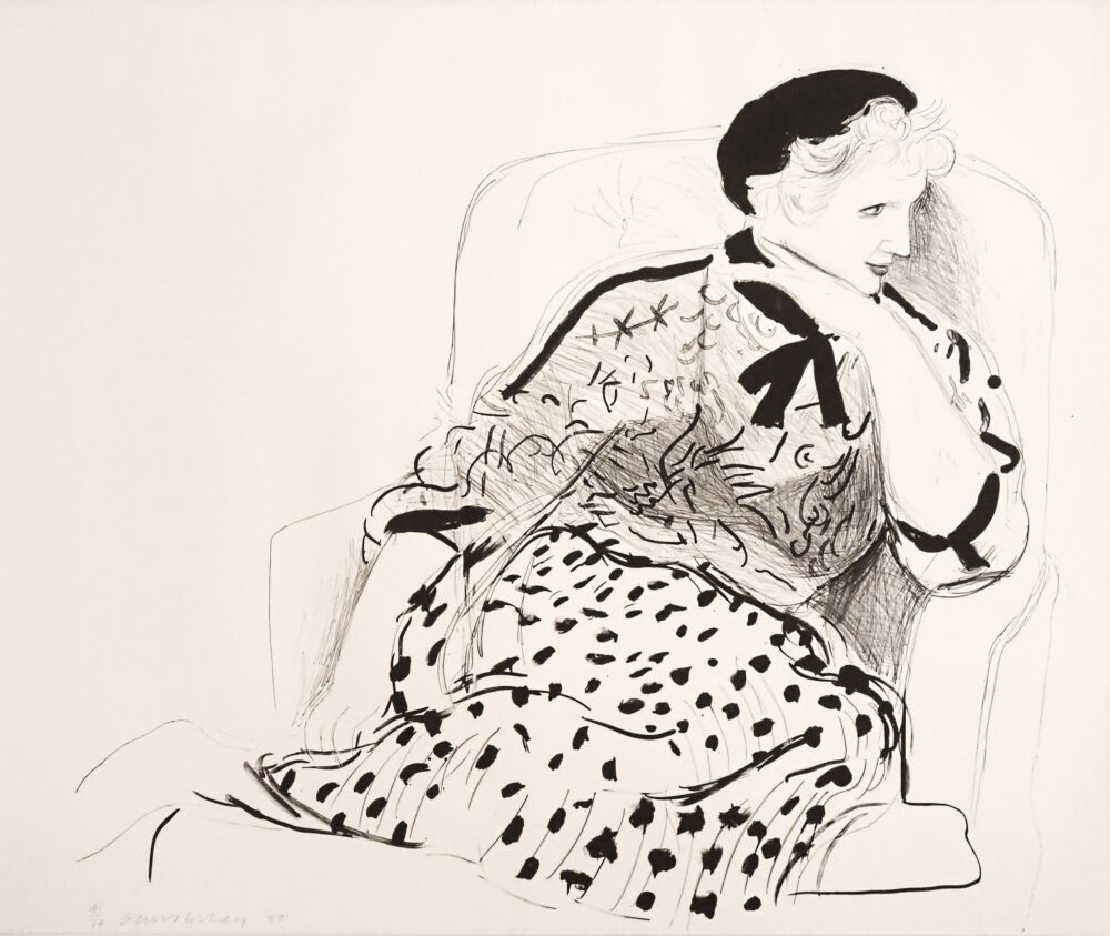 Hockney Celia in Armchair