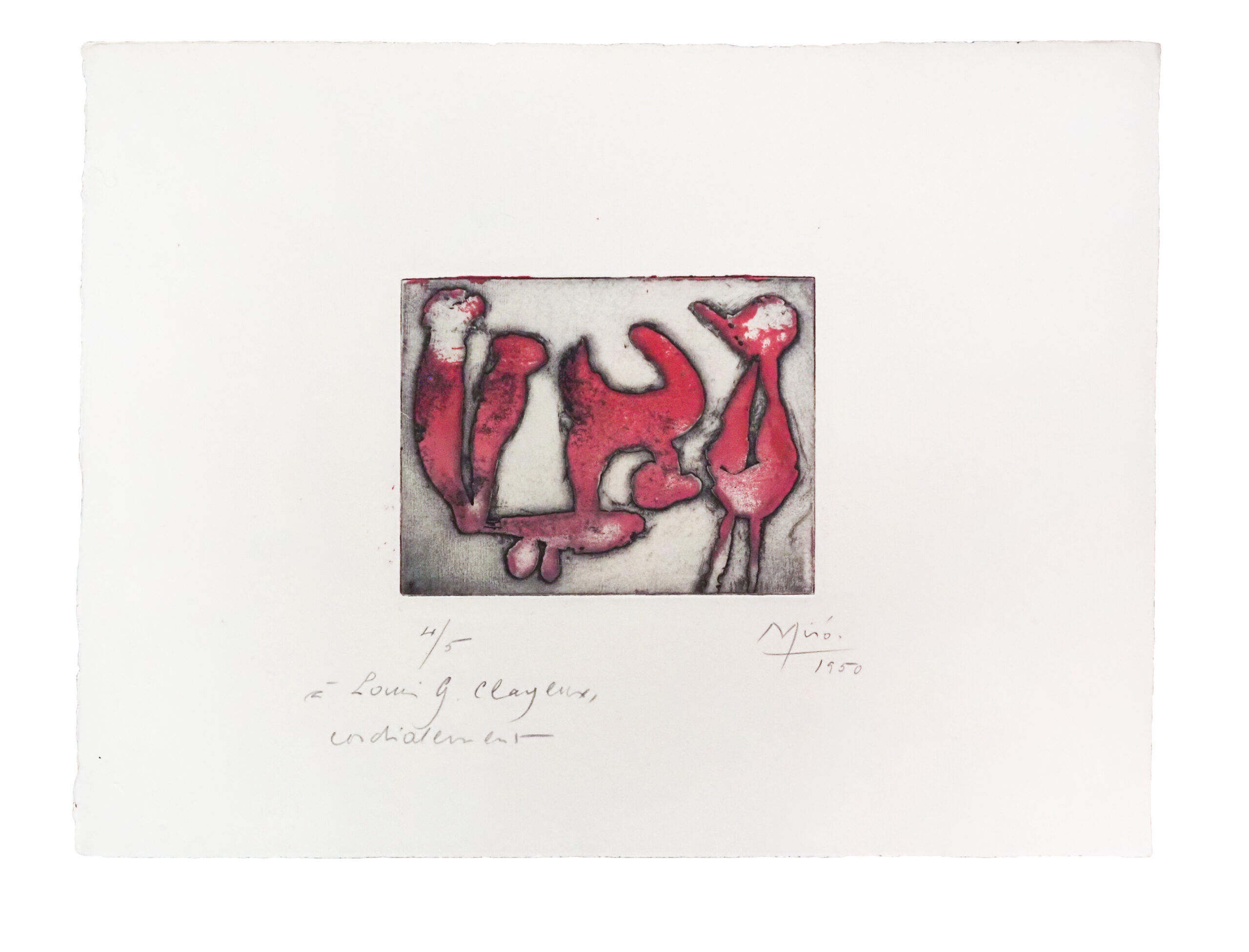 Proof for deluxe Galerie Maeght greeting card with dedication