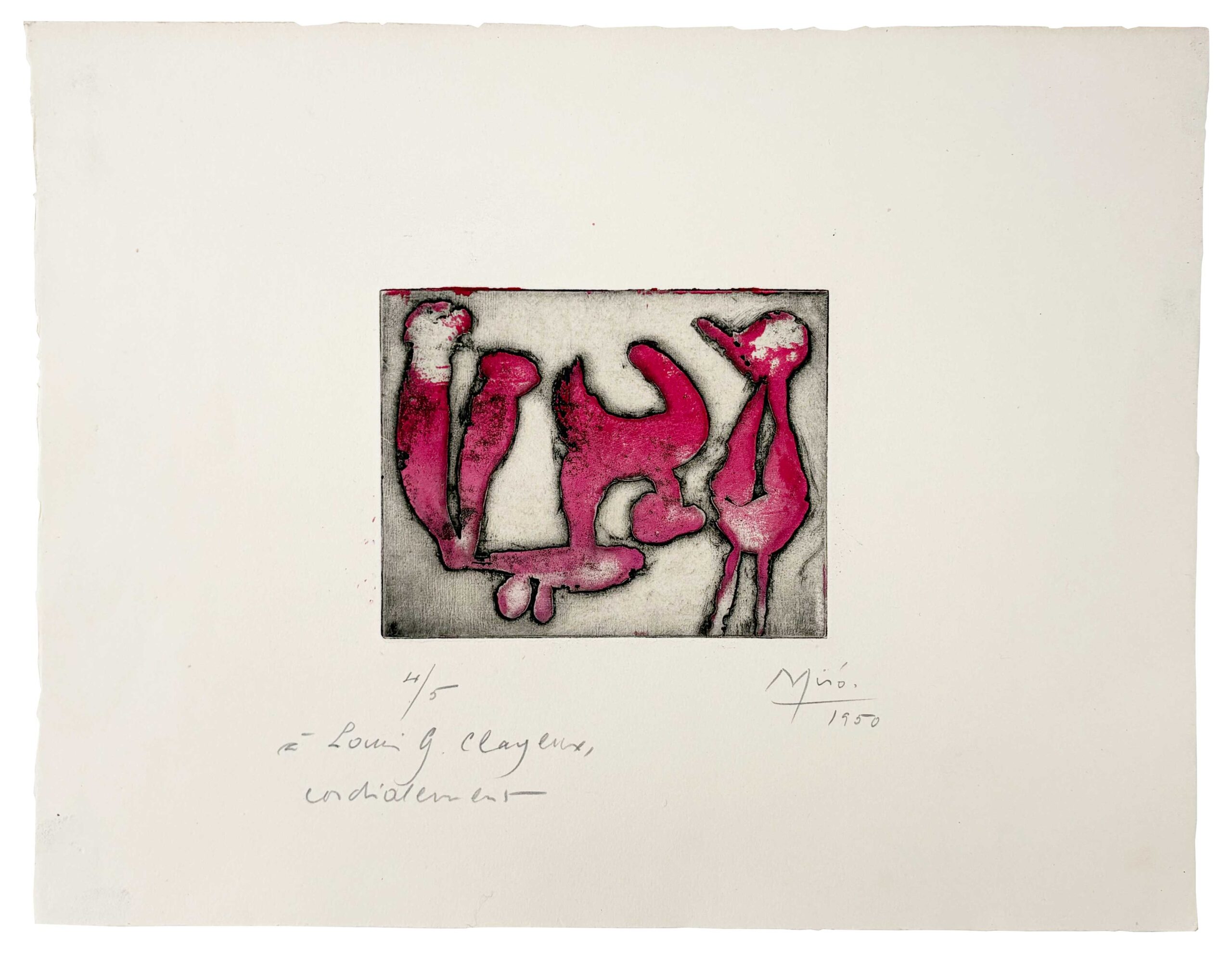 Proof for deluxe Galerie Maeght greeting card with dedication